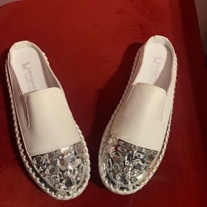 White n Silver Mules
